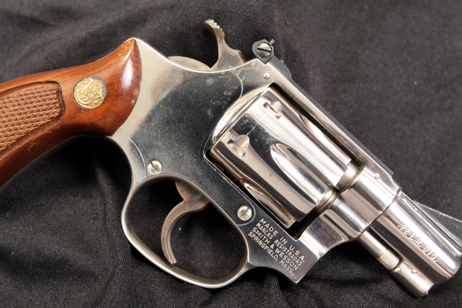 Smith And Wesson Sandw Model 34 1 Nickel `kit Gun` 22 Lr Double Action Revolver For Sale At 8719